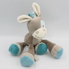 Doudou musical âne cheval gris bleu Gaston et Cyril NATTOU - 27312