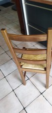 Lot de 6 chaises  bois massif hêtre avec fonds tressés paille  amovibles .