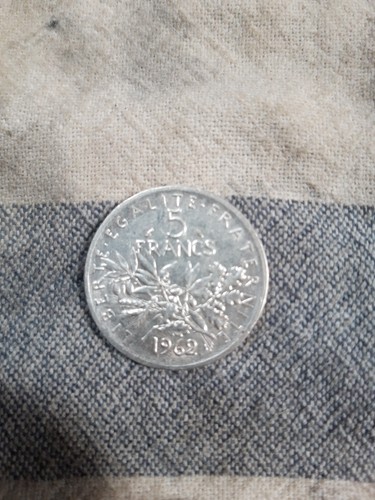 5fr semeuse argent 1962 - semeuse, 1962.