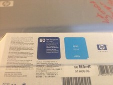 HP 80 Cyan Ink Cartridge C4846A Designjet 1050C 1055CM 350ml Aug. 1, 2006