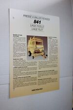 Prospectus Tracteur Presse NEW HOLLAND 841 Tractor Traktor Prospekt Brochure 