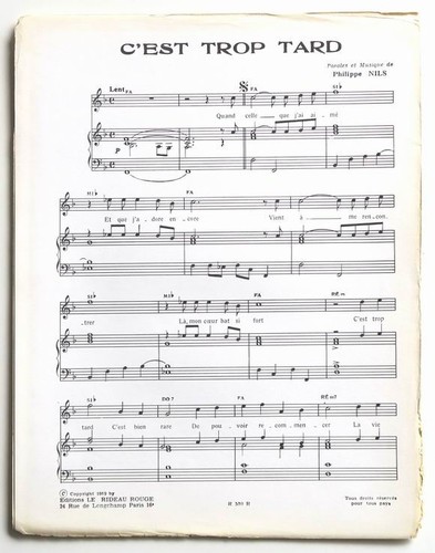 Partition vintage sheet - , music