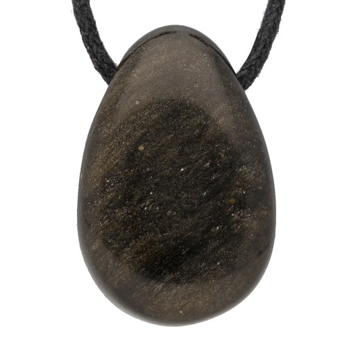 Pendentif obsidienne dorée - pendentif,