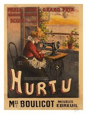 PUB MACHINE a COUDRE HURTU Roxy-POSTER 45x60cm d'une AFFICHE VINTAGE