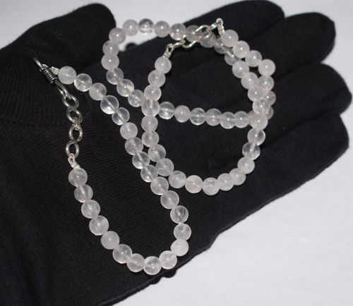 Naturel rose quartz 7mm lisse - naturel,