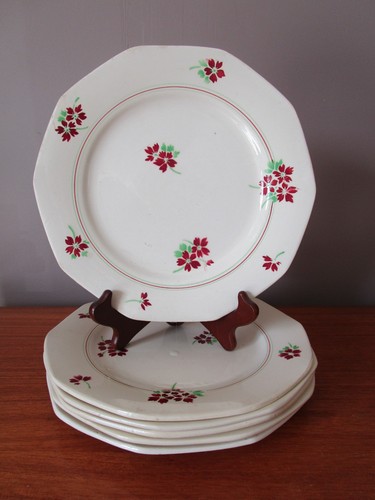 Assiettes plates octogonales - 6,