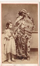 Jeune fille tunisienne avec femme voilée Photo CDV Tunis Garrigues circa 1870