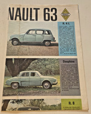 Brochure Publicitaire Voici les RENAULT 1963 dont Dauphine GORDINI - Bel Etat.