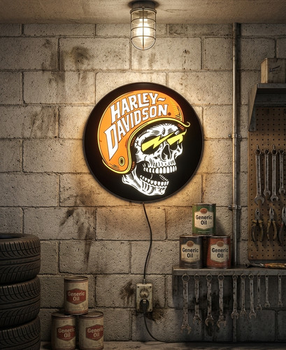 Harley davidson sign light - light,