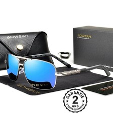 Lunettes de Soleil Homme Vintage Miroir Retro Polarisées UV400 Pilote Teinté