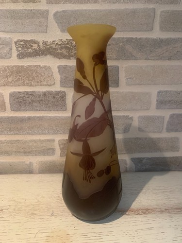 Vase gallé décor feuilles - vase,