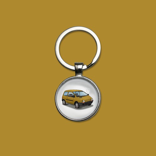 Porte clés twingo jaune - twingo,