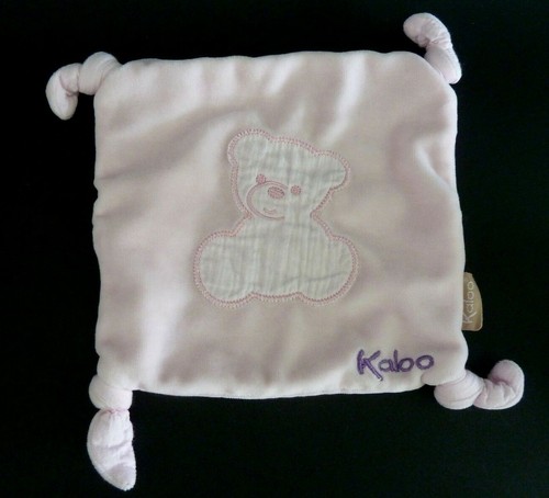 Doudou plat kaloo ours - ours, rose