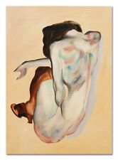 Egon Schiele - 50x70cm Peinture À L'Huile Peint à la Main Toile - Signé -
