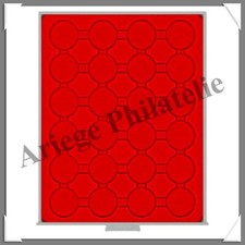 LINDNER - Box Monnaies Standard - 24 Alvéoles Rondes pour Capsules Ø Ext. 41 mm