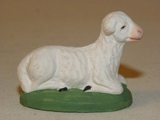 VINTAGE ANCIEN SANTON DE PROVENCE TERRE CUITE ESCOFFIER 7 CM MOUTON COUCHE TBE