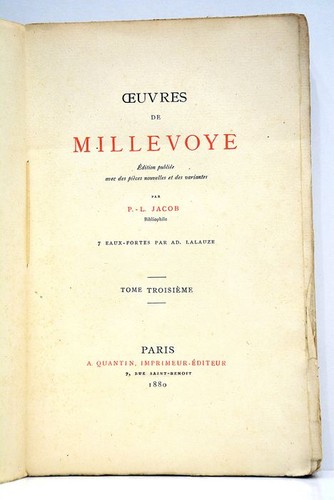 Millevoye œuvres tome - 3, 1880