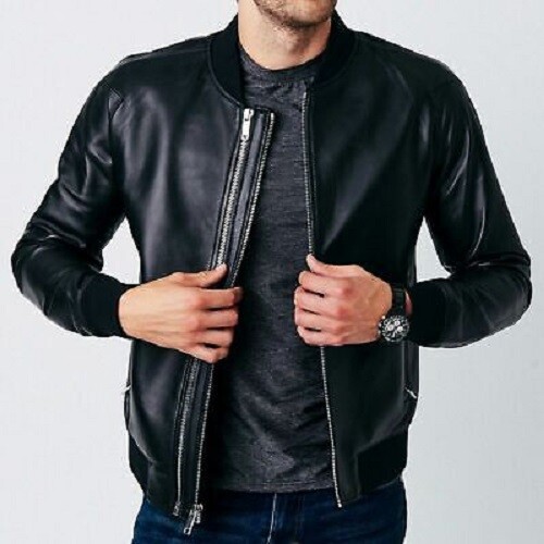 Veste cuir agneau vintage - en,