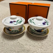 Soucoupe tasse à thé japonaise Hermes Tucan du Japon