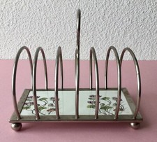 Ancien et RARE PORTE-TOASTS en porcelaine ET métal argenté ANCIEN .numéroté 