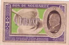 1 Franc Bon de Solidarité - 1941-1942 - Série B