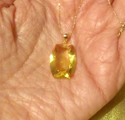 Pendentif citrine bélière - citrine-bélière, en