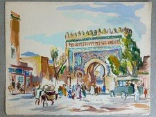 Gouache Paysage Orientaliste