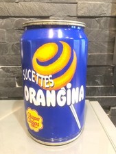 Boîte à sucettes Orangina vintage en métal collection Chupa Chups Vide