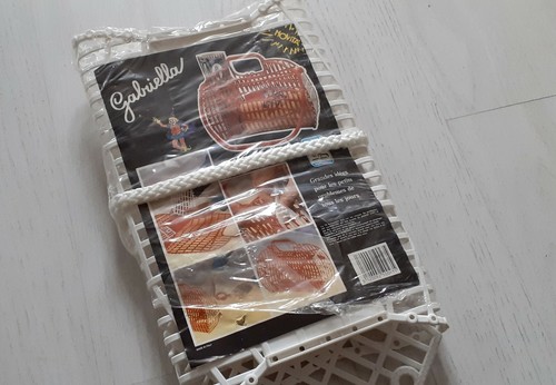 Vintage panier plastique blanc - panier,