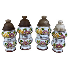 Lot de Pots à Épices en Céramique - Italie - Poivre, Café, Farine, Sel