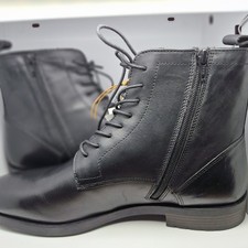 Bottines en Cuir Homme Plates Zippé a Lacets Chelsea