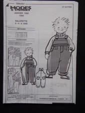 § patron MODES ET TRAVAUX 01/1992 salopette pour garçon