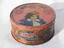 Boite Publicitaire Ancienne Metal Ronde Indienne Sumah Katari Inde 10x4,5cm