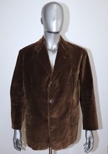 French 1940/50s Brown Thick Corduroy Work Chore Jacket Size L Made in France