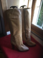 Bottes vintage cuir camel .T 37 .( J / Y/V) D