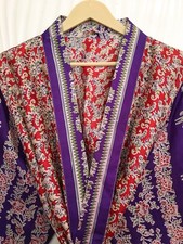 Kimono En Soie Pure Rouge Et Blanc Cassé Robe Longue Pour Fille Femme KMO5410