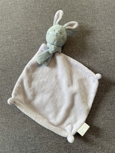 Doudou lapin blanc bleu - lapin, et