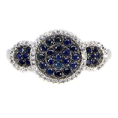 925 bague argent - bague, saphir