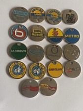 Lot X 18 Jetons  De Caddie Différents Métal Thème Enseigne Magasin Franchise
