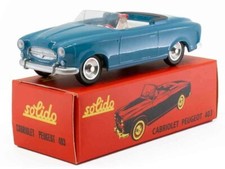 Peugeot 403 Cabriolet Bleu 1959 Club Solido 1/43 Voiture Miniature diecast 1081