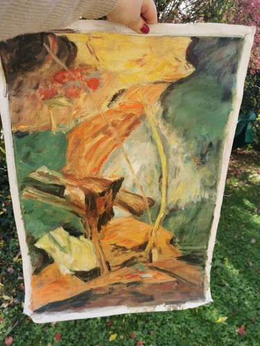 Peinture abstraite automnale - peinture,