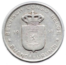 5 FRANCS 1958 CONGO BELGE /