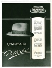 Publicité ancienne chapeaux