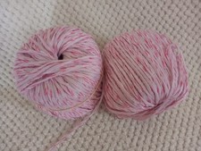 Lot de 2 Pelotes de Coton plat mélangé (Tons Roses) 65g chacune