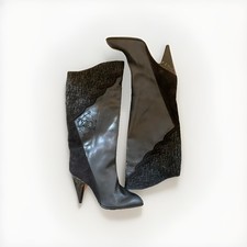 Bottes En Cuir Souple Noir-