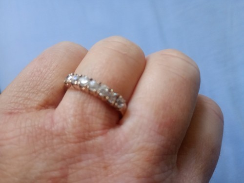 Jolie bague strass plaqué - strass,