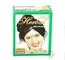 RKS Herbal Henna Natural Hair Powder Henné Noir Pack de 6 x 10 grammes Livrai...