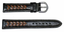 Bracelet montre cuir noir avec