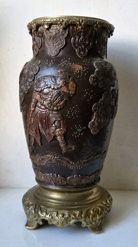 Ancien vase terre cuite bronze - terre,