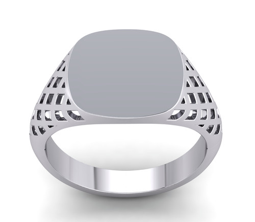 Bague chevalière coussin